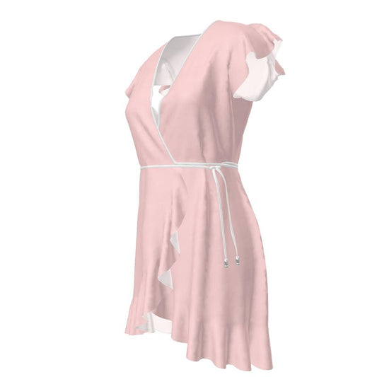 Abito Portafoglio in Raso di Seta – Rose