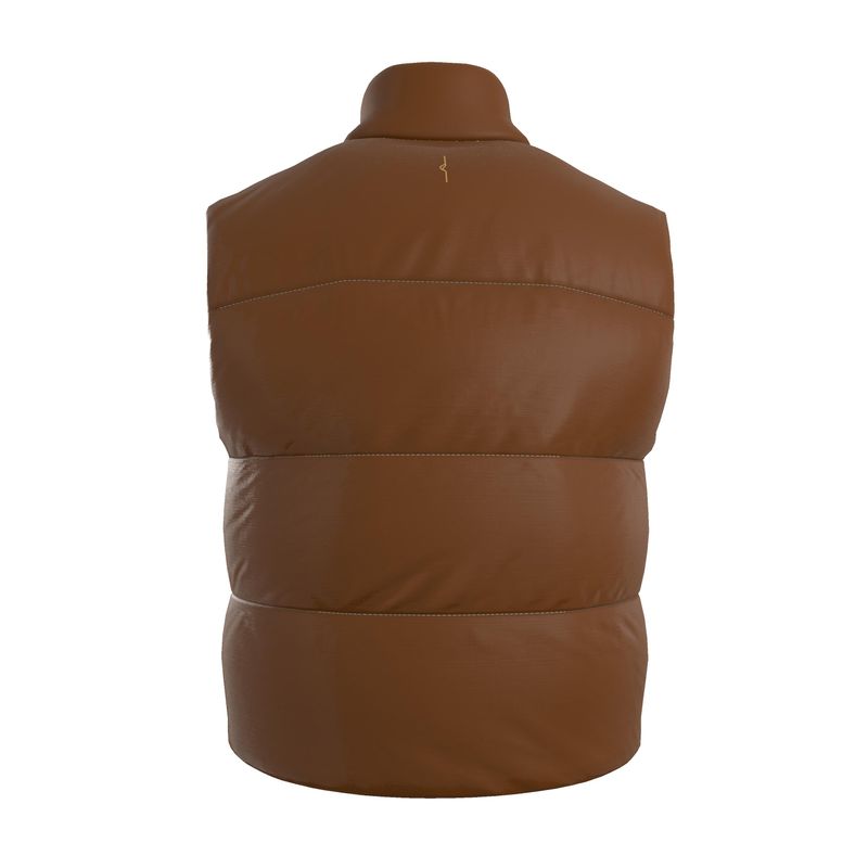 Gilet Imbottito in Raso di Seta – Brown