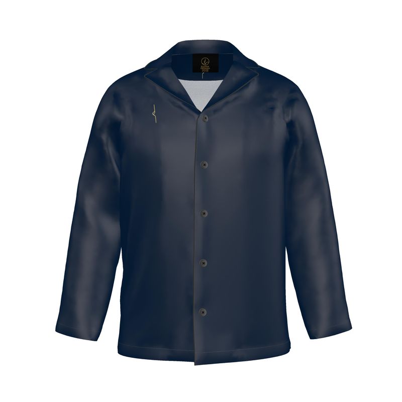 Camicia Pigiama in Raso di Seta – Blue