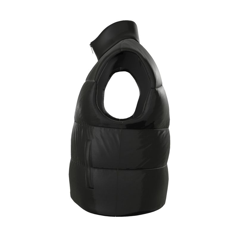Gilet imbottito in raso di seta – Black