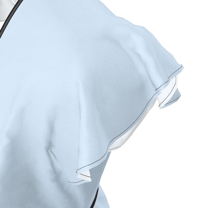 Abito Portafoglio in Raso di Seta – Azzurro Polvere