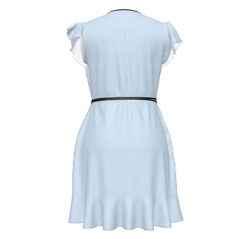 Abito Portafoglio in Raso di Seta – Azzurro Polvere