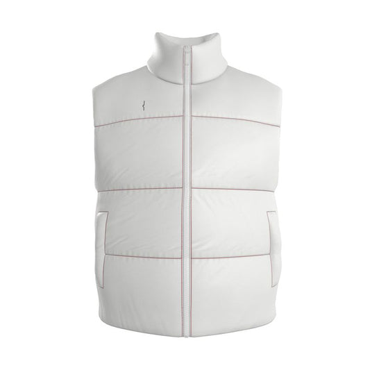Gilet Imbottito in Raso di Seta – White