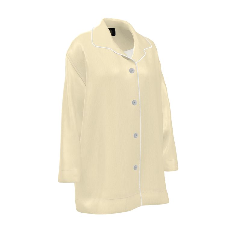 Camicia Pigiama in Raso di Seta – Ivory