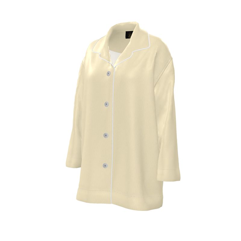 Camicia Pigiama in Raso di Seta – Ivory