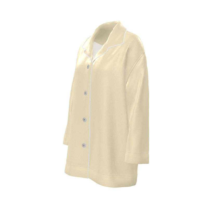 Camicia Pigiama in Raso di Seta – Ivory