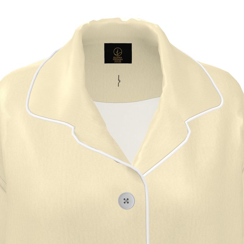 Camicia Pigiama in Raso di Seta – Ivory
